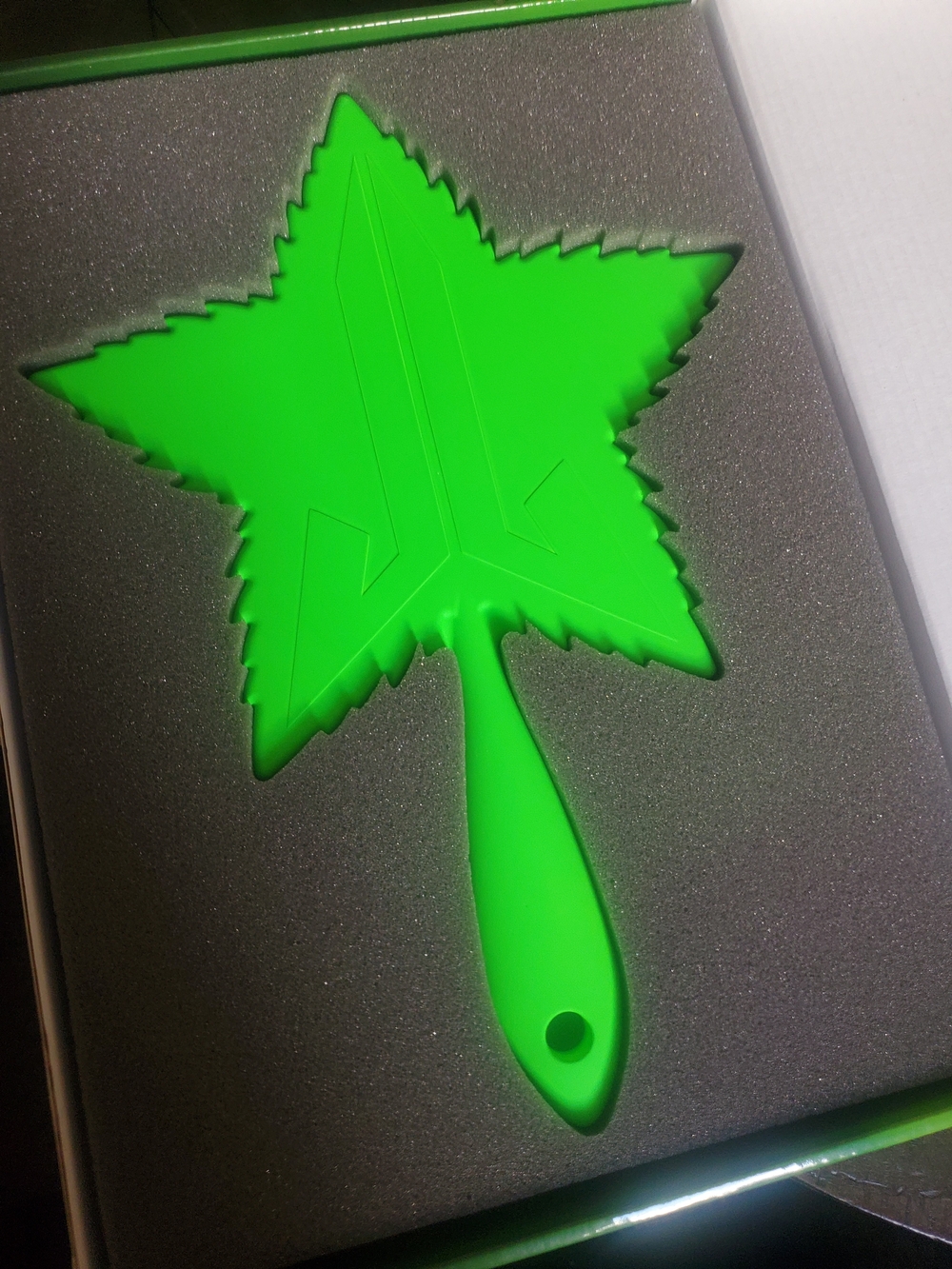 Jeffree Star Neon Green Leaf Hand Mirror